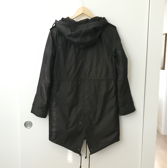TNA Aritzia Brittania Black Parka Coat XS - Picture 3 of 16